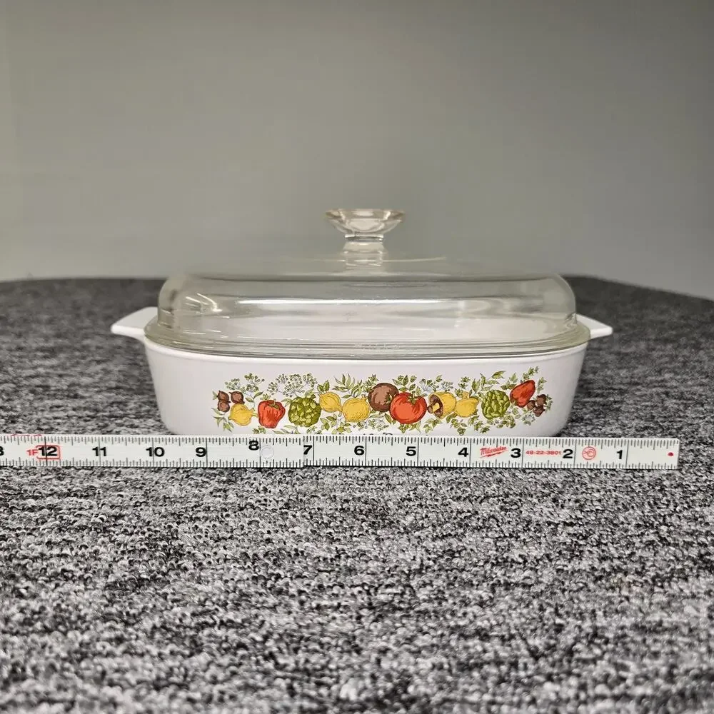 Corning Ware A-10-B Le Romarin 10x10x2 Sq Casserole Dish Spice Of Life W/ Lid